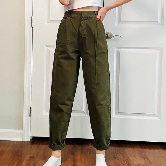 ASOS Denim - ASOS Green High-Waisted Mom Jeans